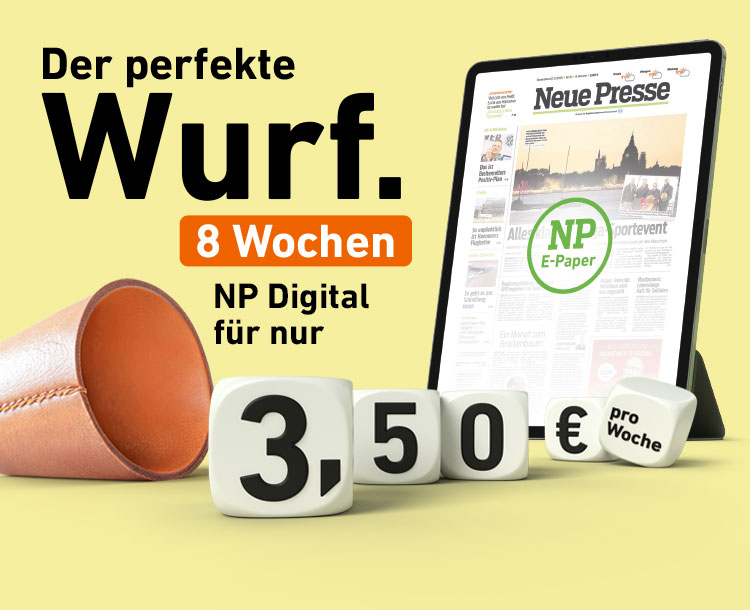 Der perfekte Wurf. 8 Wochen NP Digital für nur 3,50 € pro Woche.